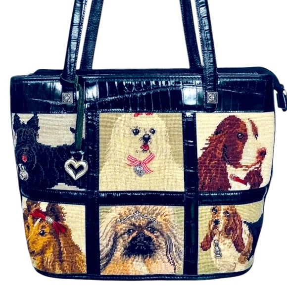 Brighton Tapestry K9 Multiple Dogs Canine Tote Shopper Bag - Picture 2 of 14